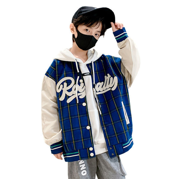 Baseball jakna za dječake s kapuljačom i kravatama