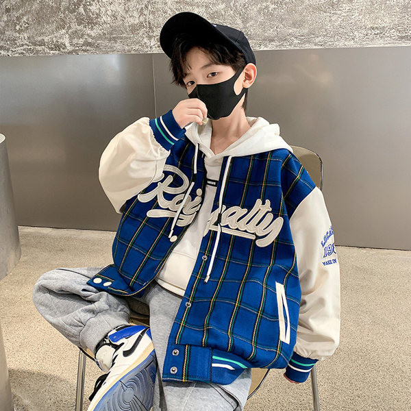 Baseball jakna za dječake s kapuljačom i kravatama