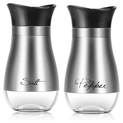 Agitatoare de sare si piper, moara de piper, set din otel inoxidabil cu fund de sticla, rasnita de sare si piper, accesorii de bucatarie