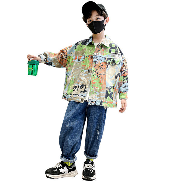 Šarena jakna za dječake s klasičnom kragnom