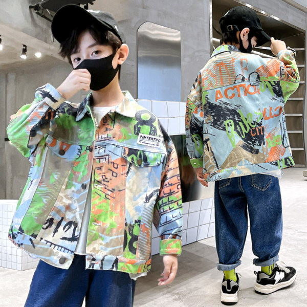 Šarena jakna za dječake s klasičnom kragnom