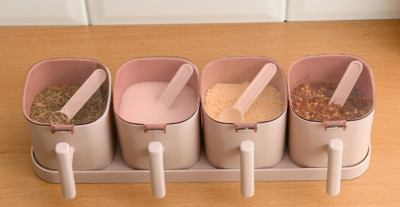 Cutie de condimente Piper Condimente Shaker Sare Organizator de condimente Bucătărie Cruet Condiment Sticle Borcane Recipient cu linguri JU31803