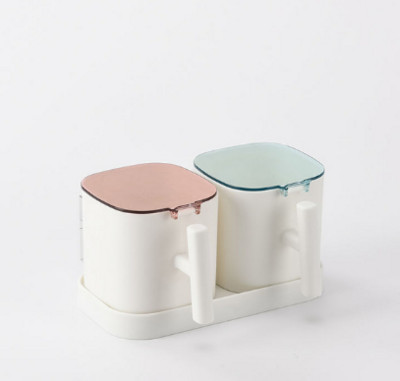 Cutie de condimente Piper Condimente Shaker Sare Organizator de condimente Bucătărie Cruet Condiment Sticle Borcane Recipient cu linguri JU31803