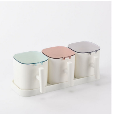 Cutie de condimente Piper Condimente Shaker Sare Organizator de condimente Bucătărie Cruet Condiment Sticle Borcane Recipient cu linguri JU31803