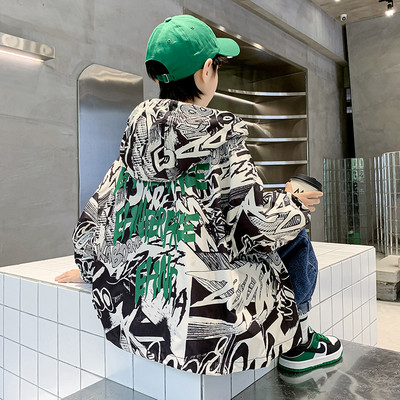 Madinga striukė berniukams su gobtuvu ir užrašu naujas modelis