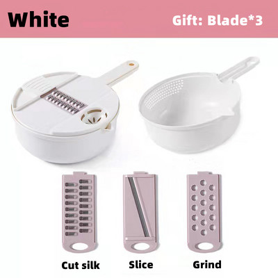 12-ühes Multifunktsionaalne köögiviljahakkija Porgand Kartul Käsitsi lõigatud Rebiviilutaja Redise riiv Köögi köögiviljatööriistad