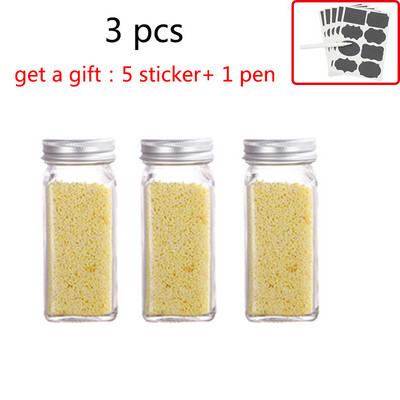 Set de borcane din sticlă pentru condimente de bucătărie Borcan pătrat de condimente Sticla de ardei Set de sticle pentru grătar Borcan de condimente pentru pui Borcan de sticlă Cutie de condimente