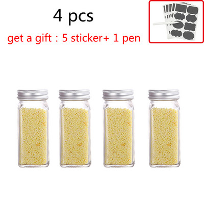 Set de borcane din sticlă pentru condimente de bucătărie Borcan pătrat de condimente Sticla de ardei Set de sticle pentru grătar Borcan de condimente pentru pui Borcan de sticlă Cutie de condimente