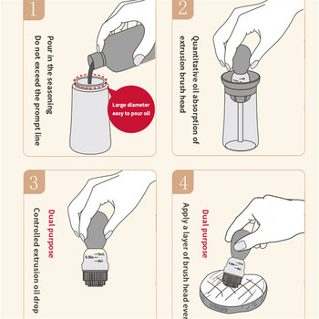 180 мл бутилка масло Силиконова четка Стъклен контейнер за масло Четка за барбекю Дозатор за бутилки Кухня Кухня Четка за барбекю Инструменти за масло