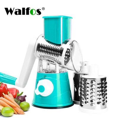 WALFOS Zöldségszeletelő Kézi Konyhai Zöldségreszelő Zöldség aprító 3 az 1-ben Mandolin Vágó Burgonya Spiralizáló Háztartási eszközök