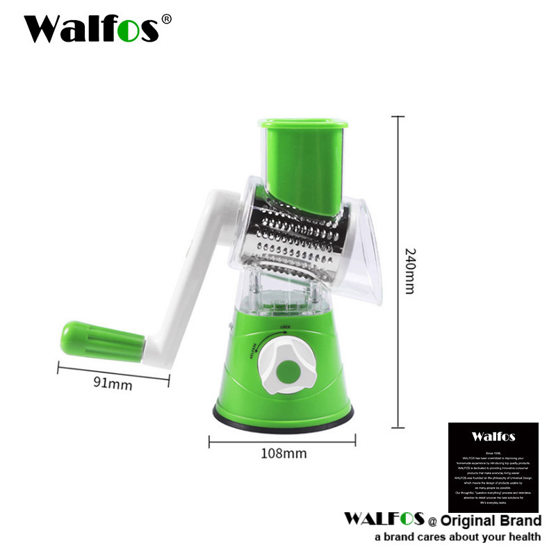 WALFOS Zöldségszeletelő Kézi Konyhai Zöldségreszelő Zöldség aprító 3 az 1-ben Mandolin Vágó Burgonya Spiralizáló Háztartási eszközök