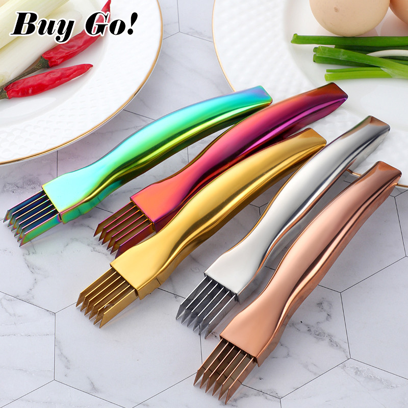 1 vnt. Naujas virtuvinis svogūnų peilių pjaustytuvas Daržovių įrankis Daugiafunkcis smulkintuvas Aštrus nerūdijantis susmulkintas žaliųjų svogūnų peilių pjaustytuvas