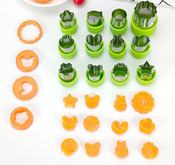9 τμχ/σετ Καλούπι για κόφτη φρούτων λαχανικών Εργαλείο για μπισκότα Ανθεκτικό ντεκόρ φαγητού Κόφτης λαχανικών φρούτων DIY Κοπή κοπής καλούπι μωρού ανάγλυφης