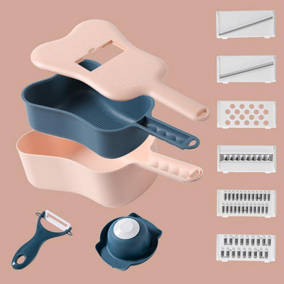 Tocător de legume multifuncțional, cartofi, morcovi, castraveți, mandolină, tăietor, răzătoare, tocator, comoditate, accesorii de bucătărie