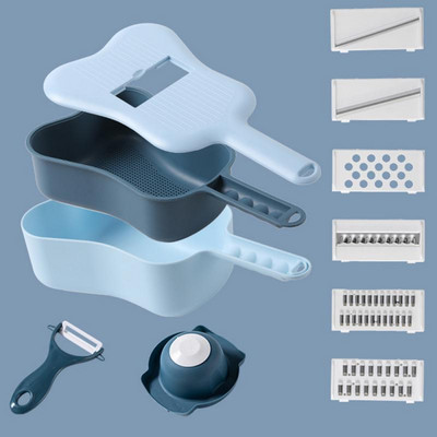 Tocător de legume multifuncțional, cartofi, morcovi, castraveți, mandolină, tăietor, răzătoare, tocator, comoditate, accesorii de bucătărie