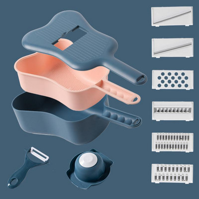 Tocător de legume multifuncțional, cartofi, morcovi, castraveți, mandolină, tăietor, răzătoare, tocator, comoditate, accesorii de bucătărie