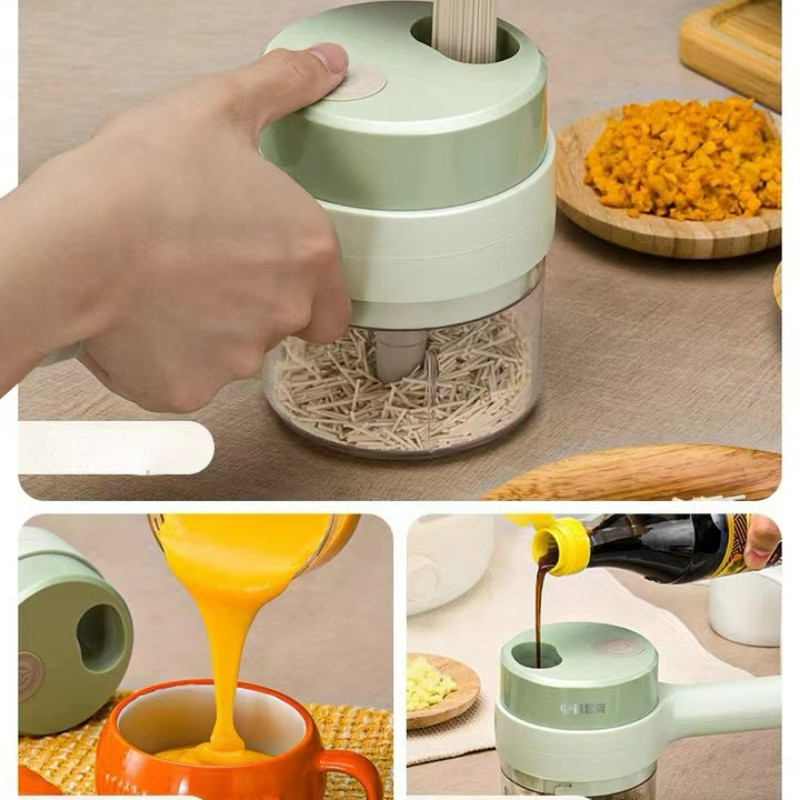 Gatling elektromos fokhagyma aprító USB töltő gyömbér zúzógép Erős, tartós chilis zöldségdaráló konyhai kiegészítők