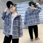 Dječja ležerna jakna s kapuljačom i džepom