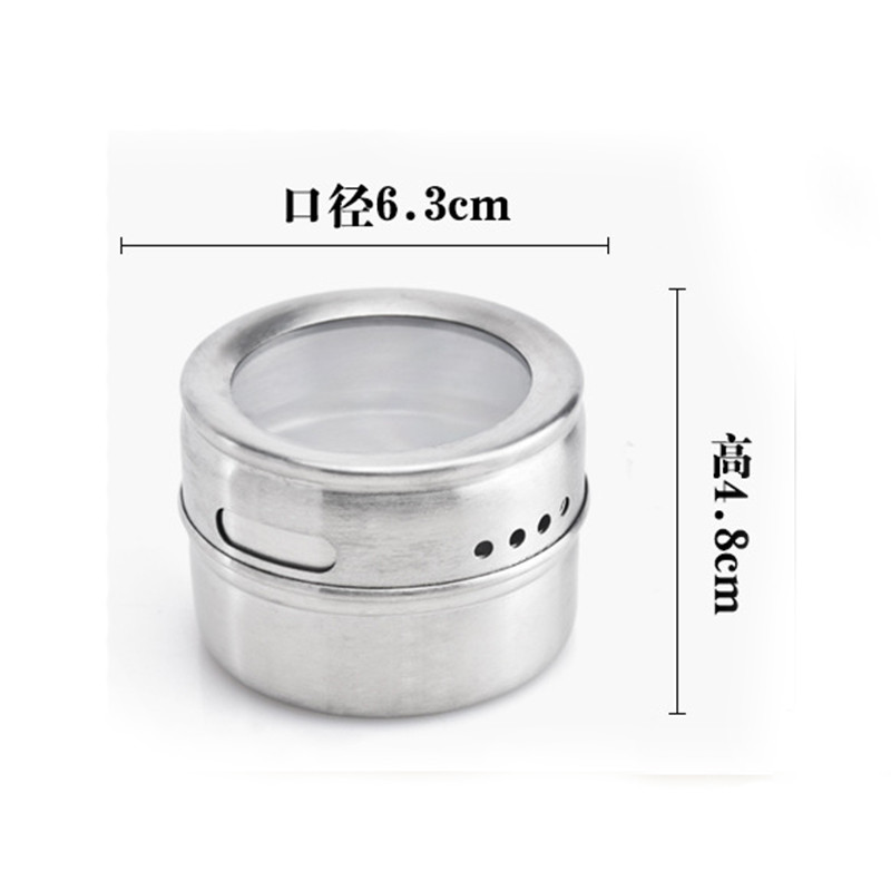 Mágneses fűszerüveg Zárt grill tároló doboz pordoboz rozsdamentes acél Falra szerelhető fűszertartály készlet fűszeres tartállyal
