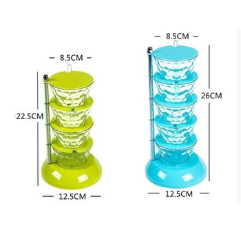 Въртяща се кутия за подправки Творческа вертикална многопластова кутия за подправки Буркани Домашни подправки Кухненски комплект Лъжица за подправки Кухненски консумативи