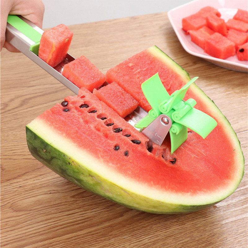 Arbūzų pjaustyklė nerūdijančio plieno vėjo malūnėlio dizaino pjaustytų arbūzų įtaisai salotų vaisių pjaustyklės pjaustyklės įrankiai virtuvės priedai