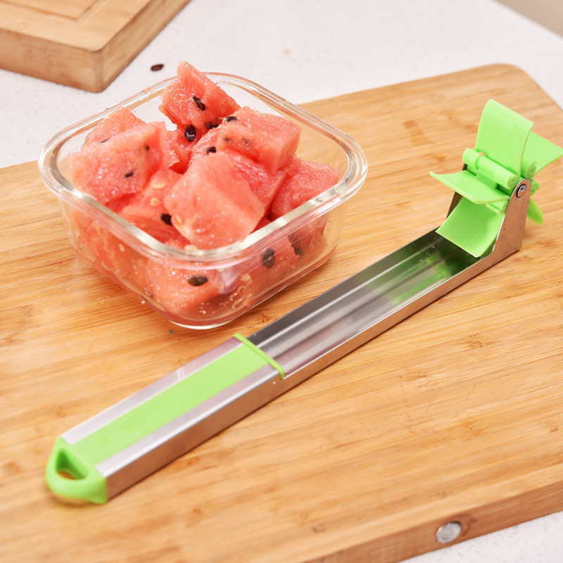 Arbūzų pjaustyklė nerūdijančio plieno vėjo malūnėlio dizaino pjaustytų arbūzų įtaisai salotų vaisių pjaustyklės pjaustyklės įrankiai virtuvės priedai