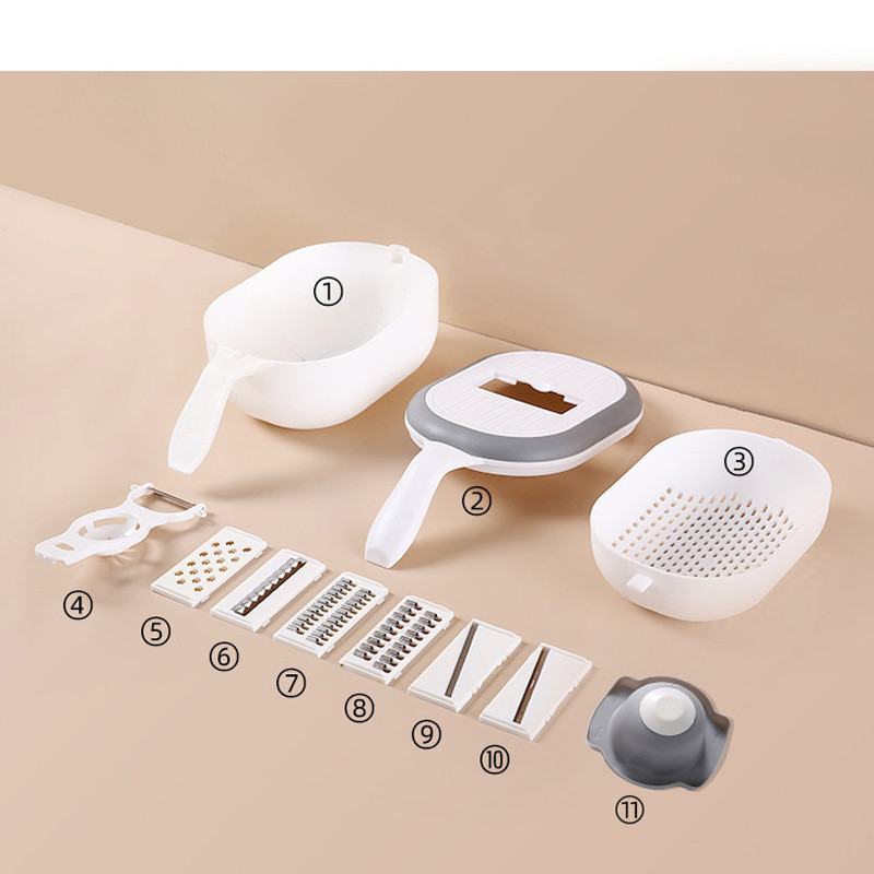 Daugiafunkcinis smulkintuvas Daržovių pjaustytuvas Vaisių pjaustyklė trintuvė Smulkintuvai Nutekėjimo krepšelio pjaustyklės Įtaisai Virtuvės priedai