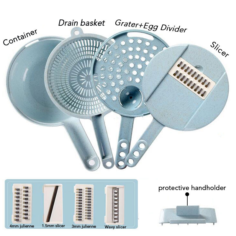 Profesionalni 8 u 1 rezač povrća Rezač povrća Gulilica krumpira Rende za mrkvu i luk s cjedilom Kuhinjski pribor