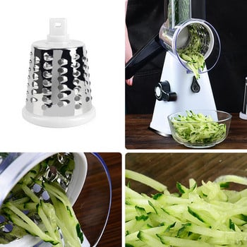 Πολυλειτουργικός χειροκίνητος κόφτης λαχανικών Στρογγυλός κόφτης μαντολίνας Τυρί πατάτας Gadgets κουζίνας με 3 λεπίδες