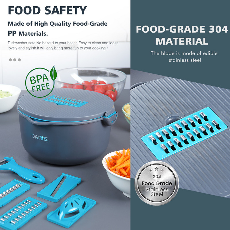 Daržovių pjaustyklė Daržovių pjaustyklės Smulkintuvai Įvairios pjaustyklės Skustukas Morkų Vaisiai 8 viename Įtaisai Daržovių pjaustymo įrankiai