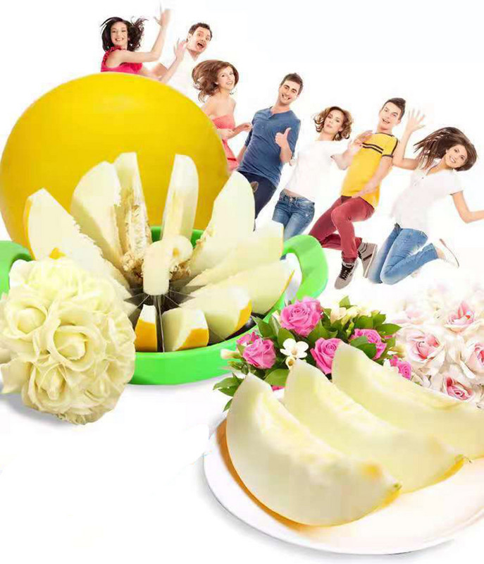 C2 arbūzų pjaustytuvas daugiafunkcinis nerūdijančio plieno skirstytuvas, skirtas buitiniams kubeliams supjaustyti virtuvės priedai Įtaisai Vaisių pjaustyklės įrankis