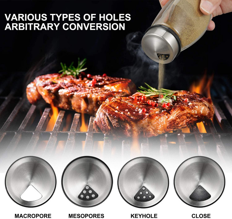 Besisukanti prieskonių lentynėlė Stiklinė prieskonių indelio druskos laikiklis Prieskonių dėžutė Stiklinis cukraus dubenėlis Druskos indelis Pipirų bakelio lentyna Virtuvės reikmenys