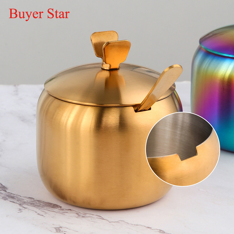 Nerūdijančio plieno prieskonių indeliai su dangteliu prieskonių indeliai Metalinės skardinės Prieskonių laikymo virtuvės prietaisai