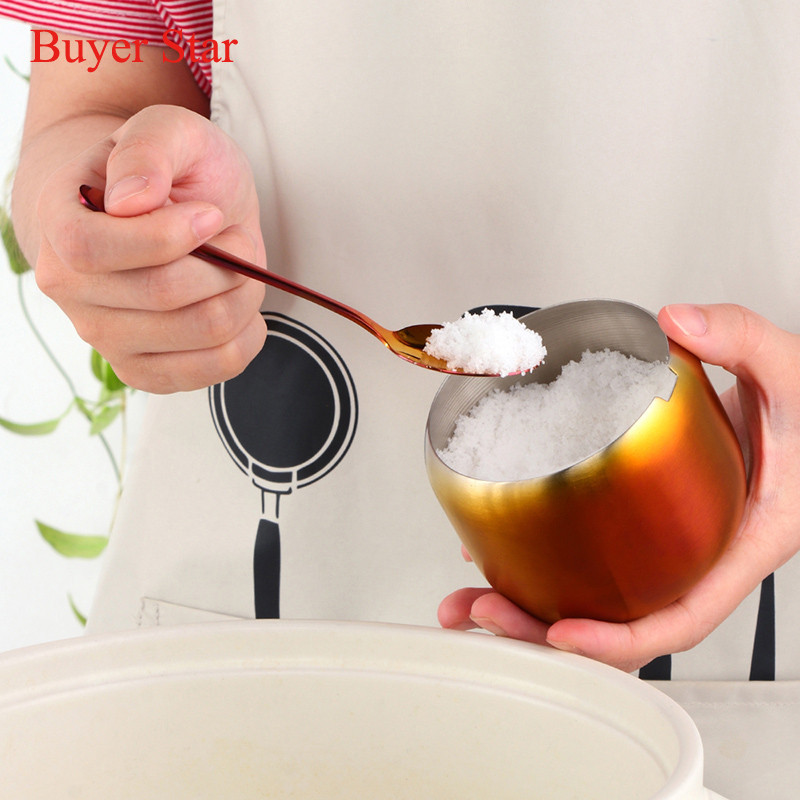 Nerūdijančio plieno prieskonių indeliai su dangteliu prieskonių indeliai Metalinės skardinės Prieskonių laikymo virtuvės prietaisai