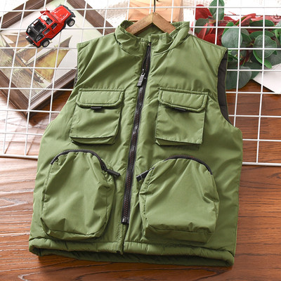 Proljetno-jesenski prsluk za dječake s džepom i patentnim zatvaračem