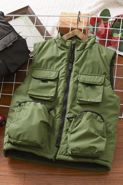 Proljetno-jesenski prsluk za dječake s džepom i patentnim zatvaračem