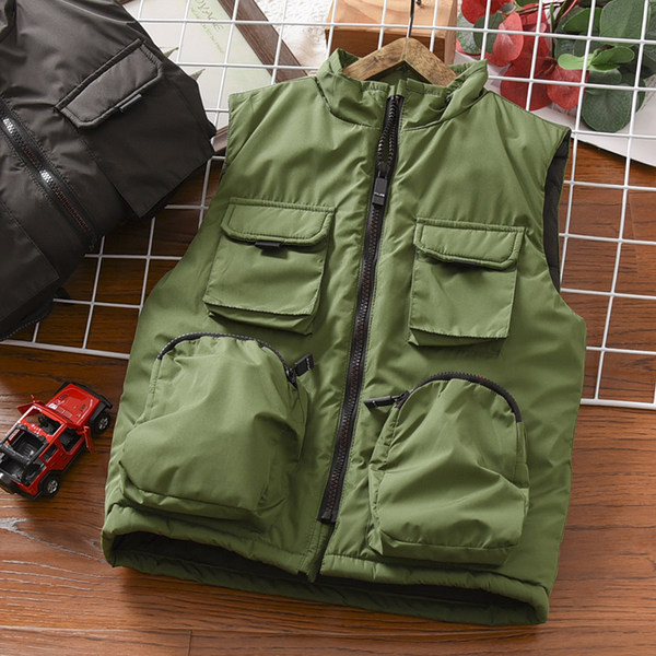 Proljetno-jesenski prsluk za dječake s džepom i patentnim zatvaračem