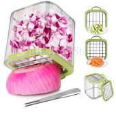 Gadgets de bucătărie Tăiător de legume multifuncțional 2 în 1 Tăiător manual de legume pentru morcovi cartofi prăjiți Tocător de cubulețe de ceapă