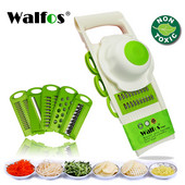 WALFOS Mandolina Gulilica Ribelica Rezači povrća Alati s 5 oštrica Ribelica za mrkvu Rezač za luk Rezač povrća Kuhinjski pribor