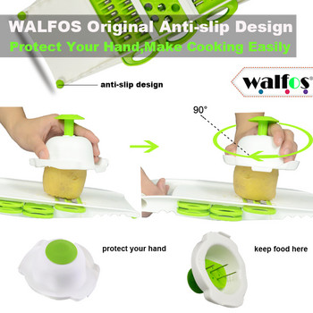 WALFOS Αποφλοιωτής Μαντολίνων Τρίφτης Λαχανικών Εργαλεία Κόφτη Λαχανικών με 5 Λεπίδες Τρίφτης Καρότου Κρεμμυδιού Κόφτης λαχανικών Αξεσουάρ κουζίνας