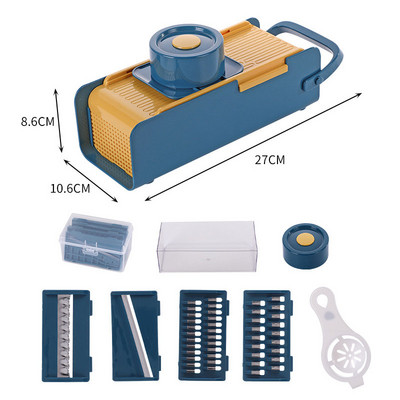 15 în 1 tăietor de legume multifuncțional cu coș cu coș, fructe, brânză, tocător de cartofi, răzătoare de morcovi, accesorii pentru bucătărie