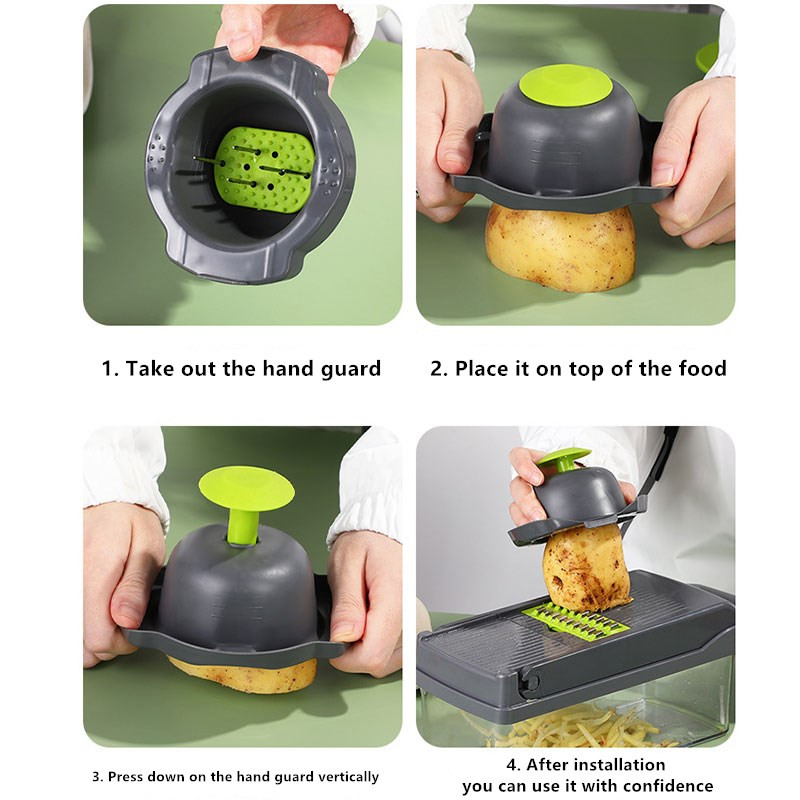 15 în 1 tăietor de legume multifuncțional cu coș cu coș, fructe, brânză, tocător de cartofi, răzătoare de morcovi, accesorii pentru bucătărie