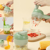 Električni rezač povrća Rezač krumpira Gnječilica češnjaka Sjeckalica za mrkvu 4 u 1 Višenamjenski mikser za rezanje hrane