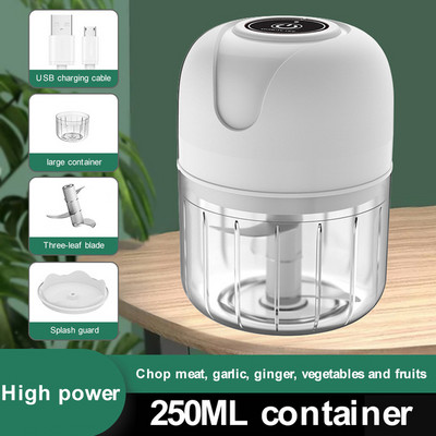 100 ml/250 ml ustensile de bucătărie Mini USB fără fir electric mașină de tocat usturoi presă tocator legume chili tocator carne tocator alimente