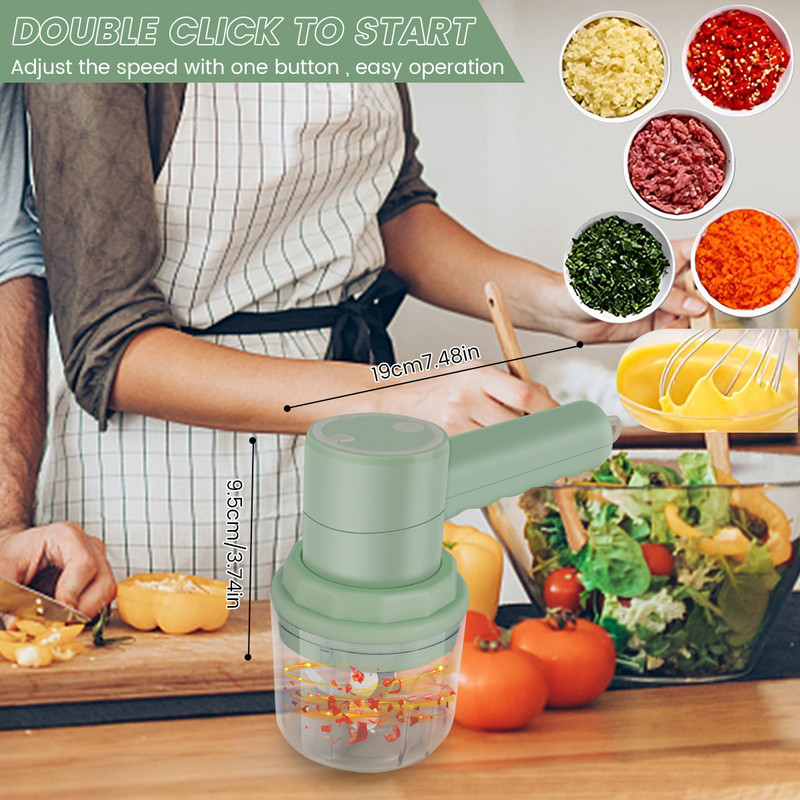 Električni mikser s 3 brzine, mikser za hranu, sjeckalica za povrće, mutilica za jaja, pjenilica za mlijeko, kolač od češnjaka, pečenje hrane, kuhinjski pribor