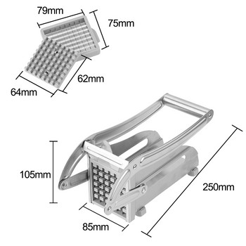 HILIFE Potato Strip Cutter Chipper Slice από ανοξείδωτο χάλυβα Οικιακό Πρακτικό μηχάνημα κοπής αγγουριού Εργαλεία λαχανικών