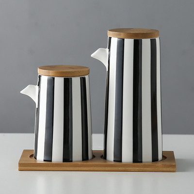 Marmurinis keraminis padažas alyvuogių aliejaus puodų rinkinys Sojų padažas, actas, prieskoniai skardinės aliejaus butelis Virtuvė Maisto gaminimo įrankiai laikymo butelių rinkinys