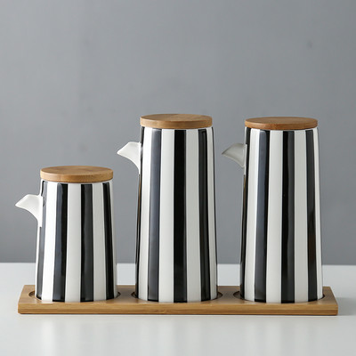 Marmurinis keraminis padažas alyvuogių aliejaus puodų rinkinys Sojų padažas, actas, prieskoniai skardinės aliejaus butelis Virtuvė Maisto gaminimo įrankiai laikymo butelių rinkinys