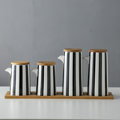 Marmurinis keraminis padažas alyvuogių aliejaus puodų rinkinys Sojų padažas, actas, prieskoniai skardinės aliejaus butelis Virtuvė Maisto gaminimo įrankiai laikymo butelių rinkinys