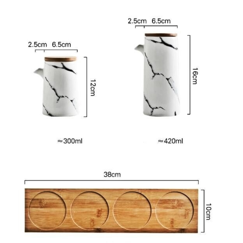 Marmurinis keraminis padažas alyvuogių aliejaus puodų rinkinys Sojų padažas, actas, prieskoniai skardinės aliejaus butelis Virtuvė Maisto gaminimo įrankiai laikymo butelių rinkinys